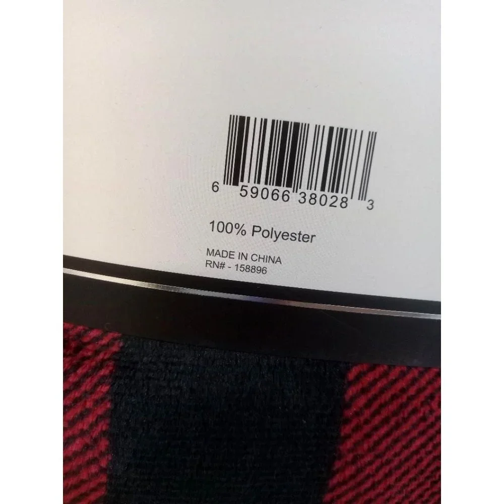 Altitude Home Velvet Throw To Sherpa 50 x 70 Red Black White Check Print Soft